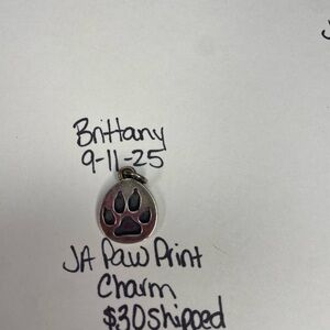 James Avery Silver and Black Paw Print Charm Bracelet